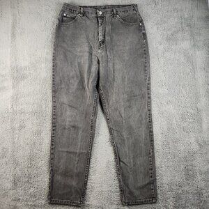 Vintage Lee Riders Jeans Women's 16 Misses Black Faded High Rise Mom Tapered Leg